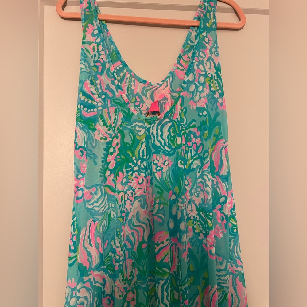 NWT Lilly Pulitzer Camellia Cover Up in Aqua La Vista Blue Ibiza - Picture 7 of 8